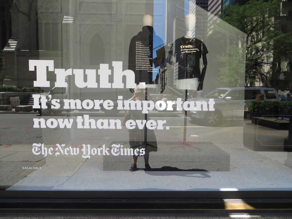 Truth New York Times Shop Display