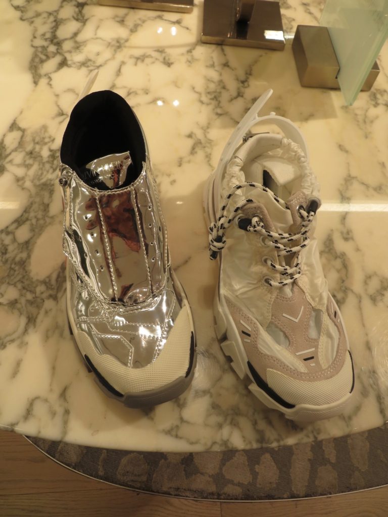 fashion trend shiny sneakers
