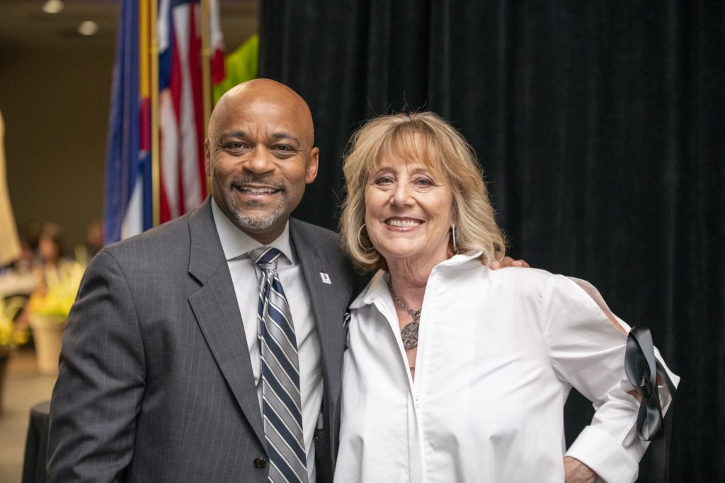 Denver fashion designer Brooks and Mayor Michael Hancock at the Diversity and Inclusion Awards