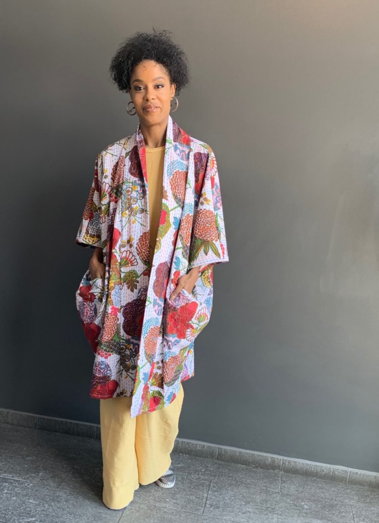 The Clementine Kimono Jacket in Kantha print cotton
